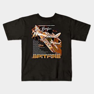 Spitfire Vintage English WW2 Fighter Aircraft Kids T-Shirt